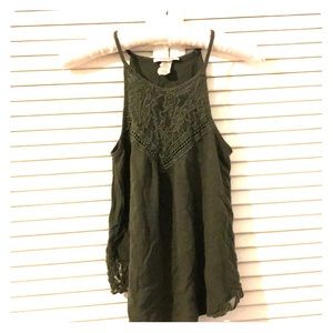 Agaci Olive Green Top Size S